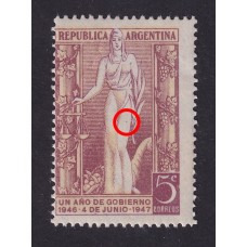 ARGENTINA 1947 GJ 947 ESTAMPILLA NUEVA CON GOMA CON VARIEDAD SEÑALADA  
